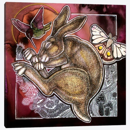 The Dreaming Hare Canvas Print #LSH324} by Lynnette Shelley Art Print