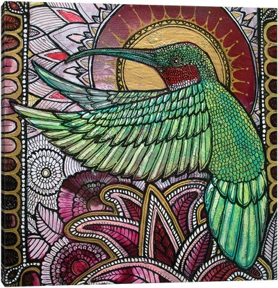 Flight Of The Hummingbird Canvas Art Print - Lynnette Shelley