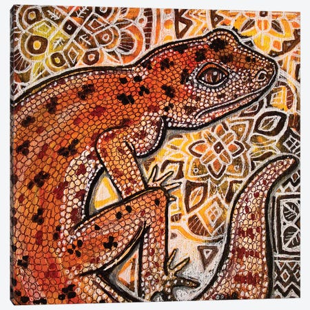 Gecko On Ornamental Canvas Print #LSH35} by Lynnette Shelley Canvas Print