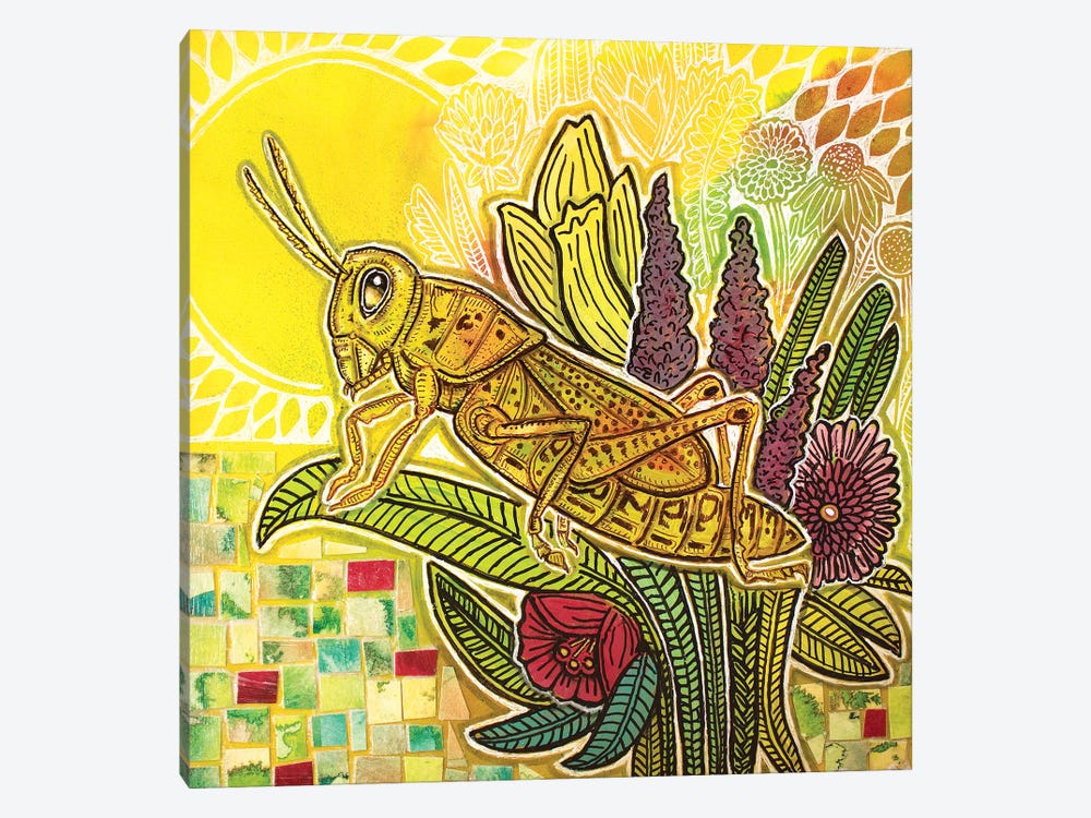 Grasshopper In The Garden by Lynnette Shelley 1-piece Canvas Wall Art