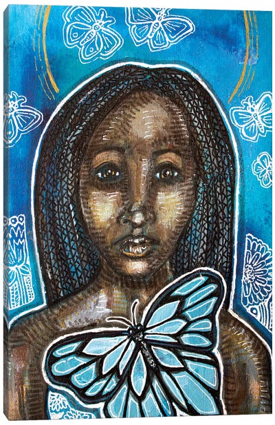 On Blue Wings Canvas Art Print - Lynnette Shelley