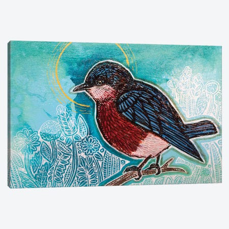Blue Skies For A Blue Bird Canvas Print #LSH374} by Lynnette Shelley Canvas Art
