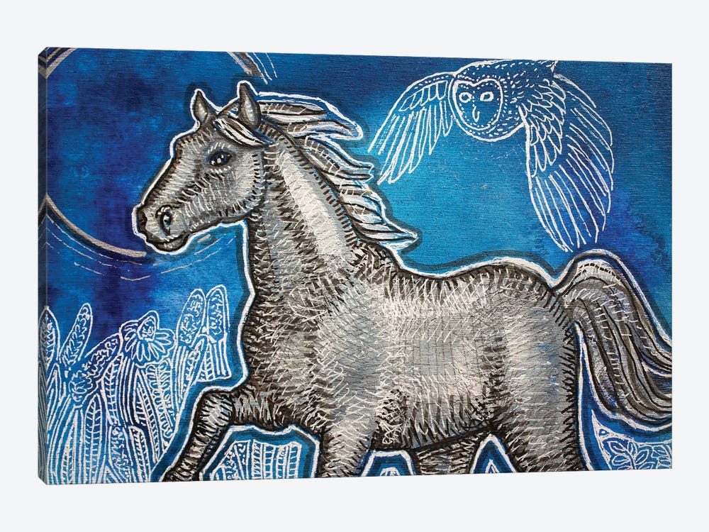 Blue Skies For A Silver Horse by Lynnette Shelley 1-piece Art Print