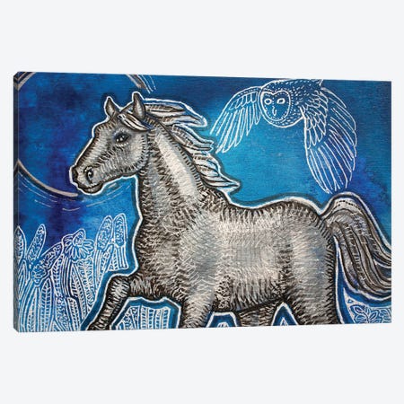 Blue Skies For A Silver Horse Canvas Print #LSH375} by Lynnette Shelley Canvas Artwork