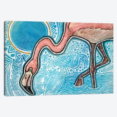 Blue Skies For A Pink Flamingo Canvas Print #LSH376} by Lynnette Shelley Canvas Art