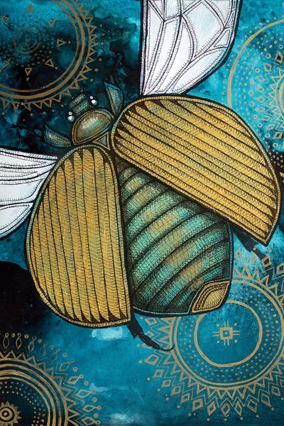 Beetles: Gold Scarab by Lynnette Shelley