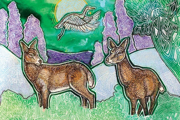 Donkeys: Blue Moon Tranquility by Lynnette Shelley