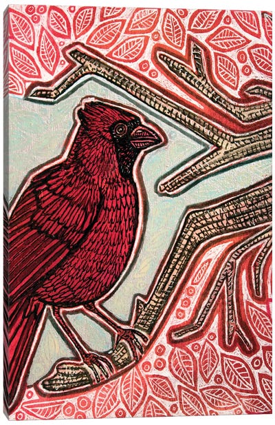 Northern Cardinal Canvas Art Print - Lynnette Shelley