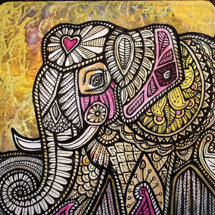 Gold Sky Elephant by Lynnette Shelley wall art