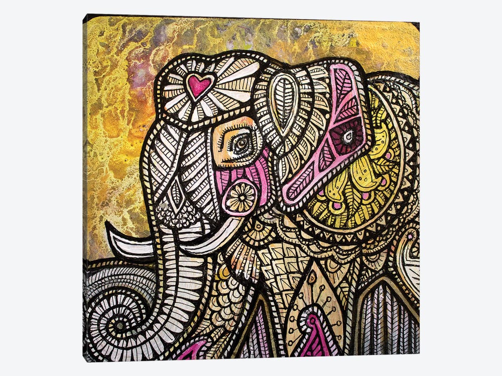Gold Sky Elephant by Lynnette Shelley 1-piece Canvas Art