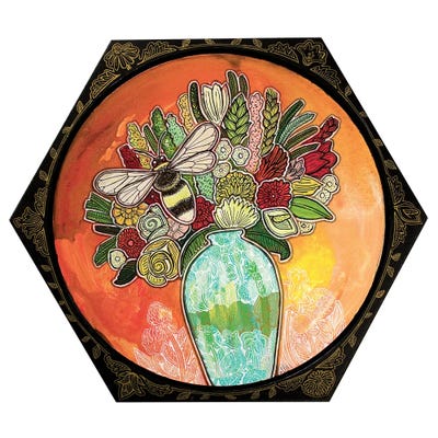 Bee And Blooms by Lynnette Shelley art print
