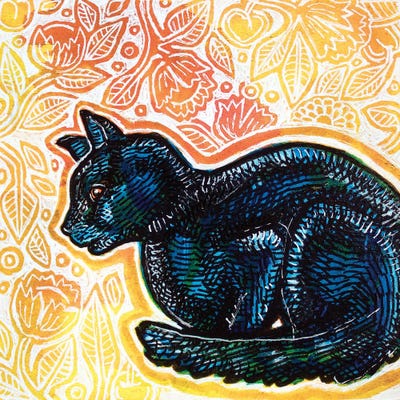 Waiting Cat by Lynnette Shelley art print