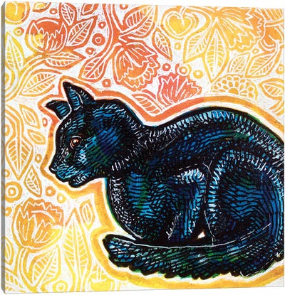 Waiting Cat Canvas Art Print - Lynnette Shelley