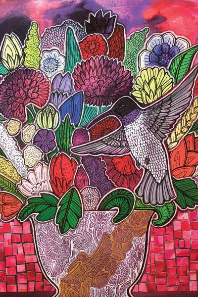 Hummingbird Delight by Lynnette Shelley art print