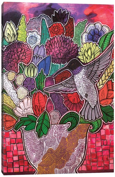 Hummingbird Delight Canvas Art Print - Lynnette Shelley