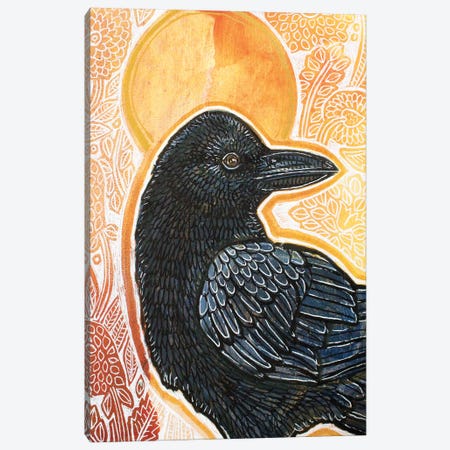 Golden Field With Raven Canvas Print #LSH440} by Lynnette Shelley Art Print