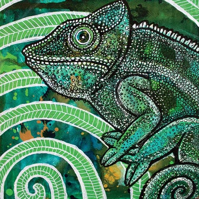Hidden Chameleon by Lynnette Shelley framed canvas print