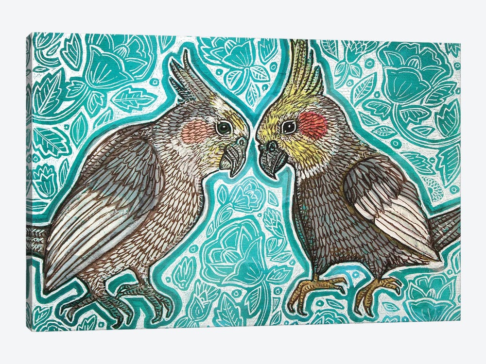 Two Cockatiels by Lynnette Shelley 1-piece Canvas Art