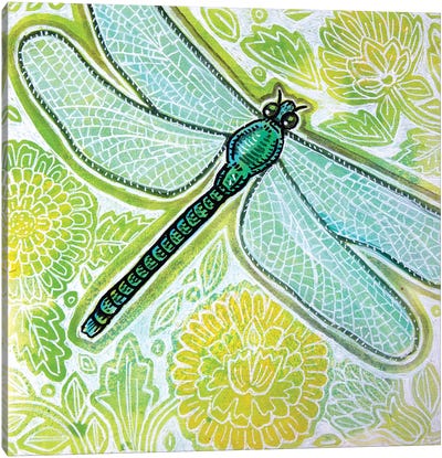 Summer Dragonfly Canvas Art Print - Lynnette Shelley