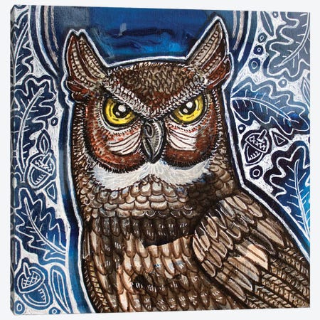 Harvest Moon Owl Canvas Print #LSH466} by Lynnette Shelley Canvas Artwork