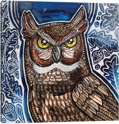 Harvest Moon Owl Canvas Art Print - Lynnette Shelley