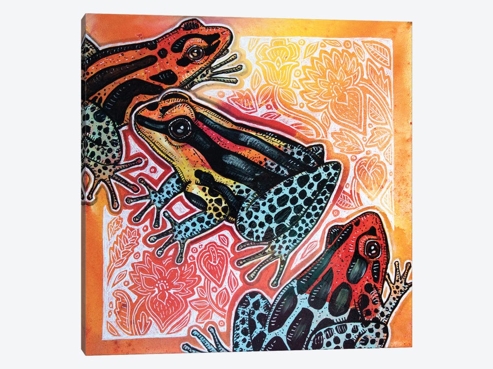 Three Frogs by Lynnette Shelley 1-piece Canvas Wall Art