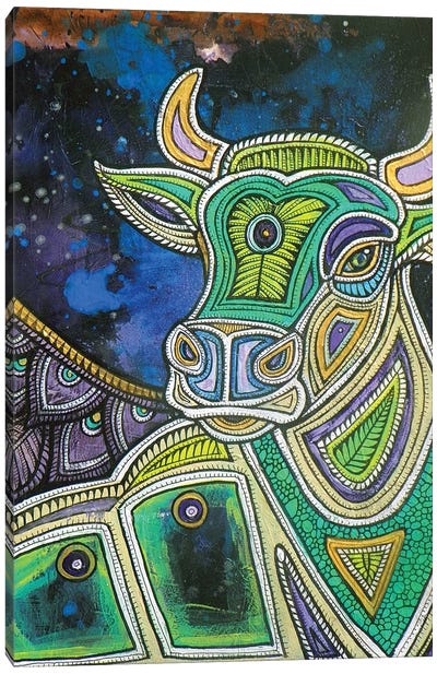 Holy Cow Canvas Art Print - Cow Art