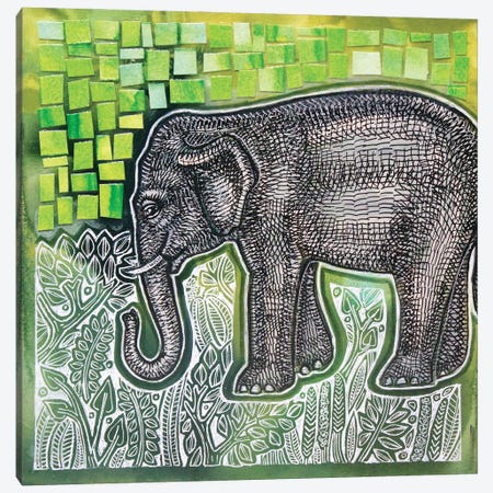 Bashful Elephant Canvas Print #LSH483} by Lynnette Shelley Canvas Print