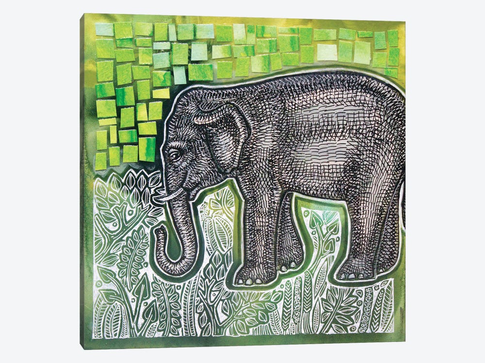 Bashful Elephant by Lynnette Shelley 1-piece Canvas Art Print