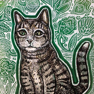 Garden Cat by Lynnette Shelley art print