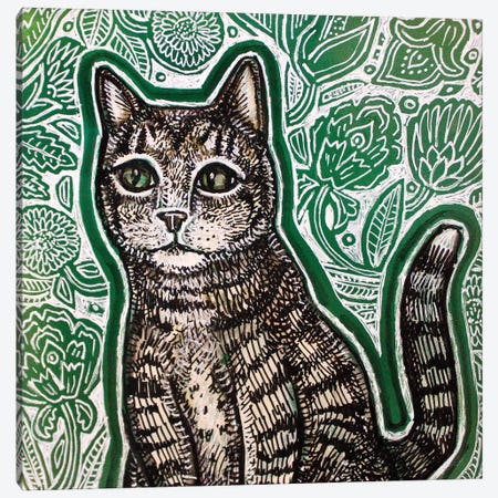 Garden Cat Canvas Print #LSH486} by Lynnette Shelley Canvas Artwork