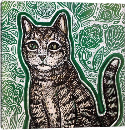 Garden Cat Canvas Art Print - Lynnette Shelley