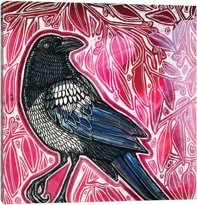 Curious Magpie Canvas Art Print - Lynnette Shelley