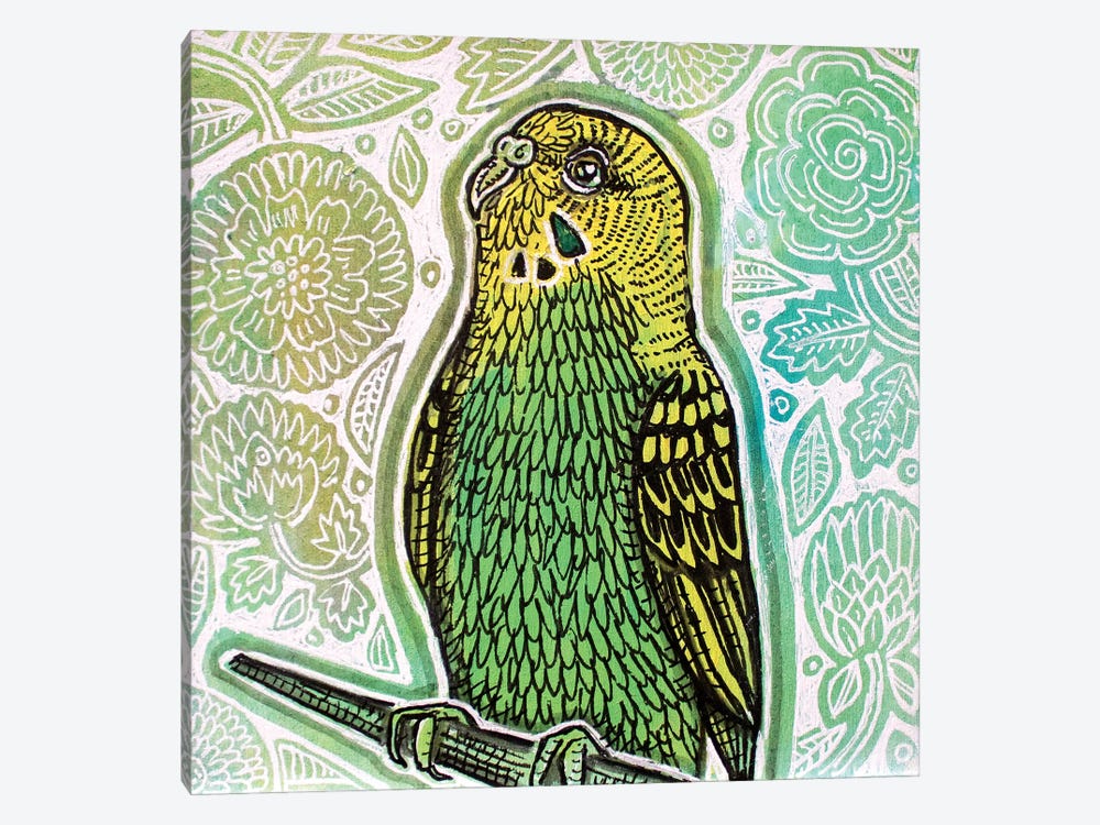 Green Parakeet by Lynnette Shelley 1-piece Canvas Wall Art