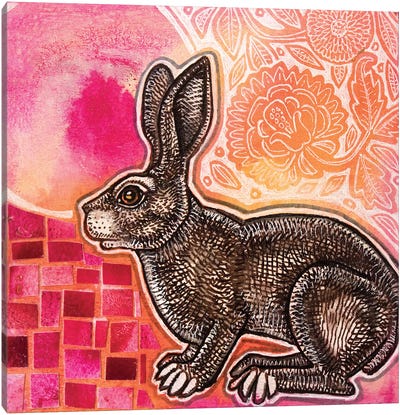 Springtime Rabbit Canvas Art Print - Easter Art