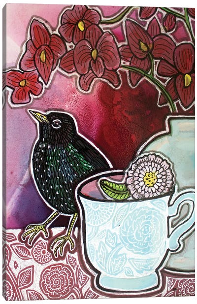 A Guest For Tea Canvas Art Print - Lynnette Shelley