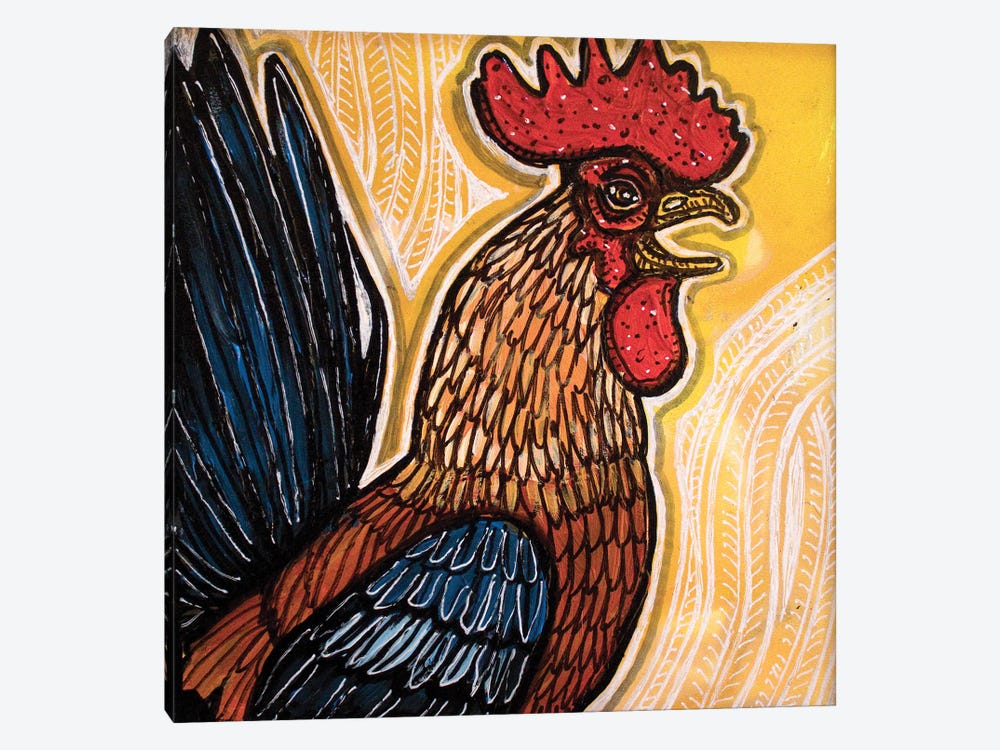 Crowing Rooster by Lynnette Shelley 1-piece Canvas Artwork