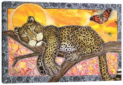 Sleeping Leopard Canvas Art Print - Lynnette Shelley