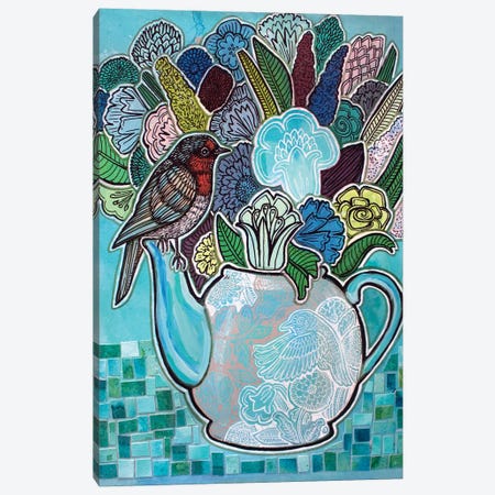 Teatime For Robin Canvas Print #LSH528} by Lynnette Shelley Canvas Artwork