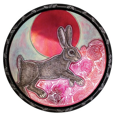 Spring Moon Hare by Lynnette Shelley art print