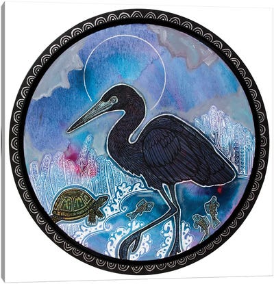 Little Blue Heron Canvas Art Print - Lynnette Shelley