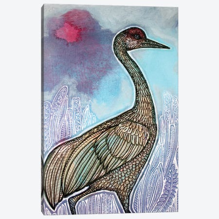 Walking Crane Canvas Print #LSH549} by Lynnette Shelley Canvas Artwork