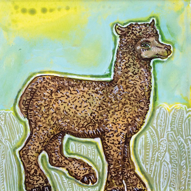 Happy Alpaca by Lynnette Shelley wall art