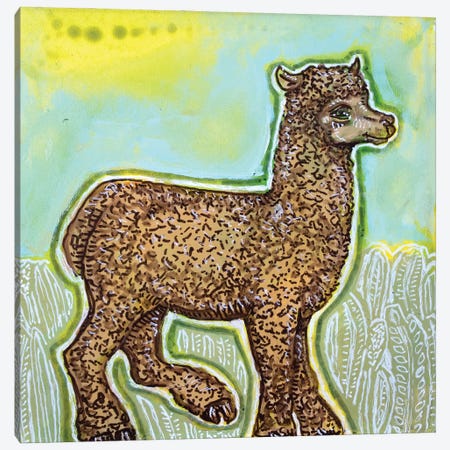 Happy Alpaca Canvas Print #LSH550} by Lynnette Shelley Art Print