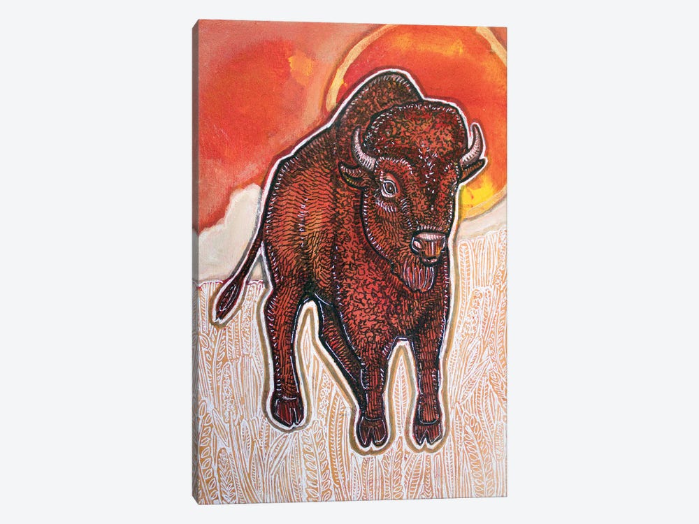 Red Sky Bison by Lynnette Shelley 1-piece Art Print