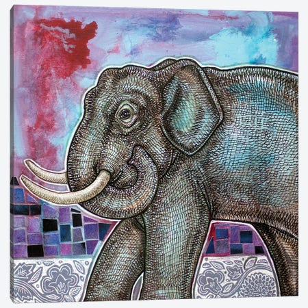The Elephant's Secret Canvas Print #LSH560} by Lynnette Shelley Canvas Art