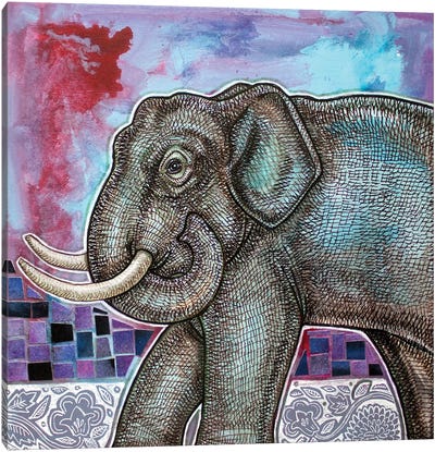 The Elephant's Secret Canvas Art Print - Lynnette Shelley