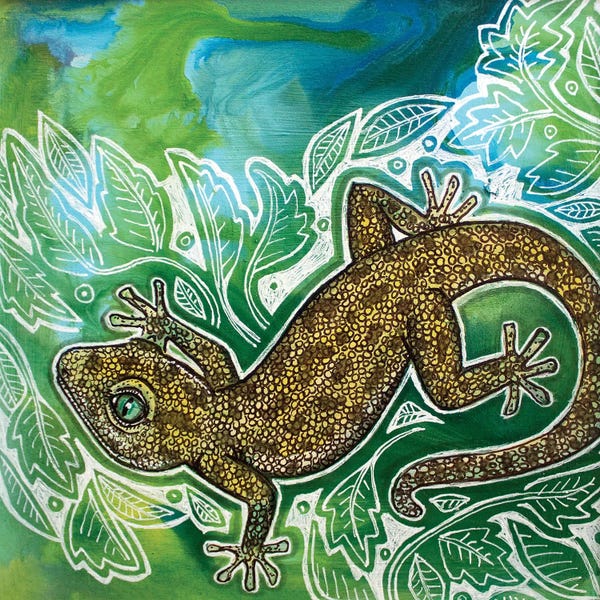 Geckos: Gecko On The Green I by Lynnette Shelley