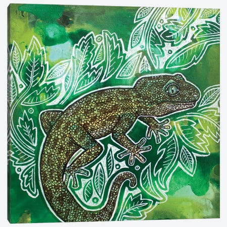 Gecko On The Green II Canvas Print #LSH565} by Lynnette Shelley Canvas Art Print