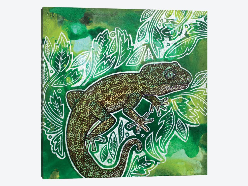 Gecko On The Green II by Lynnette Shelley 1-piece Canvas Art